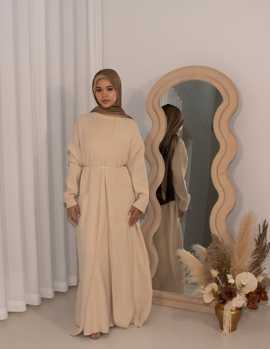 Knit Two Piece Set - Beige