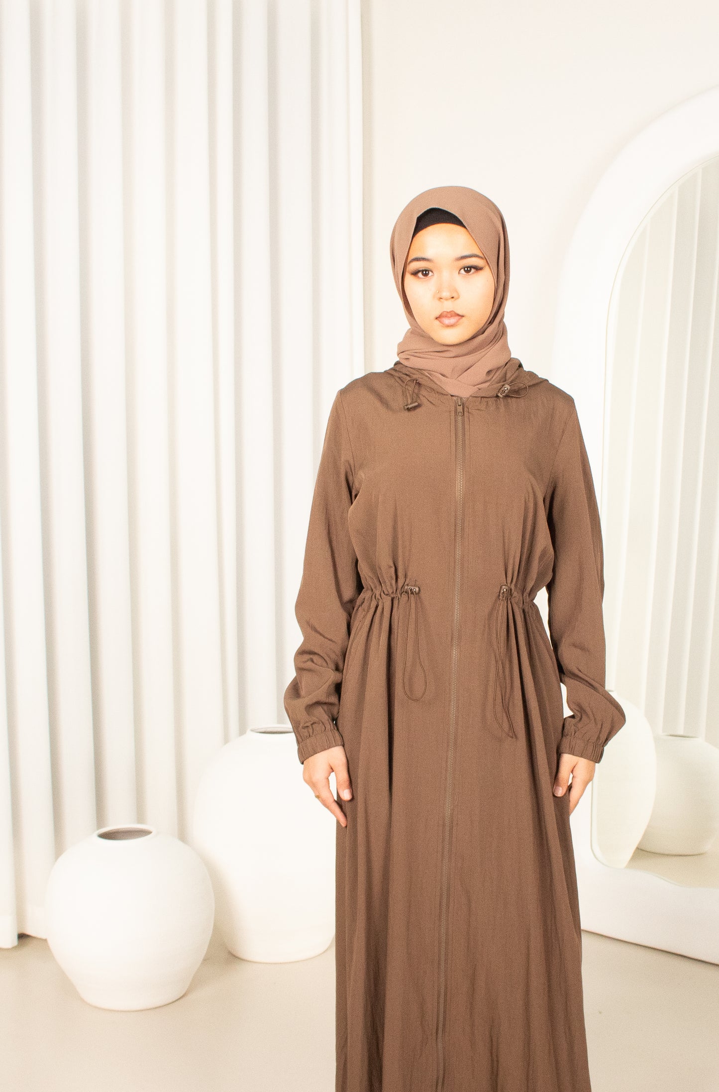 Rumi Drawstring Jacket - chocolate