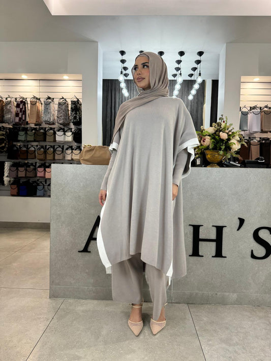 Ameera Three-Piece Knit Set - Grey