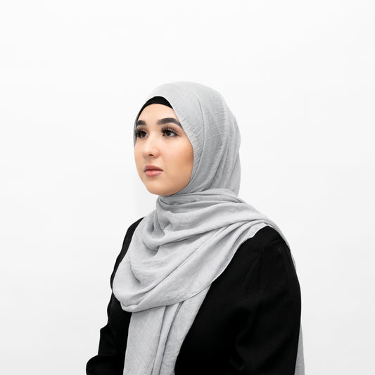 Ash Grey Cotton Hijab