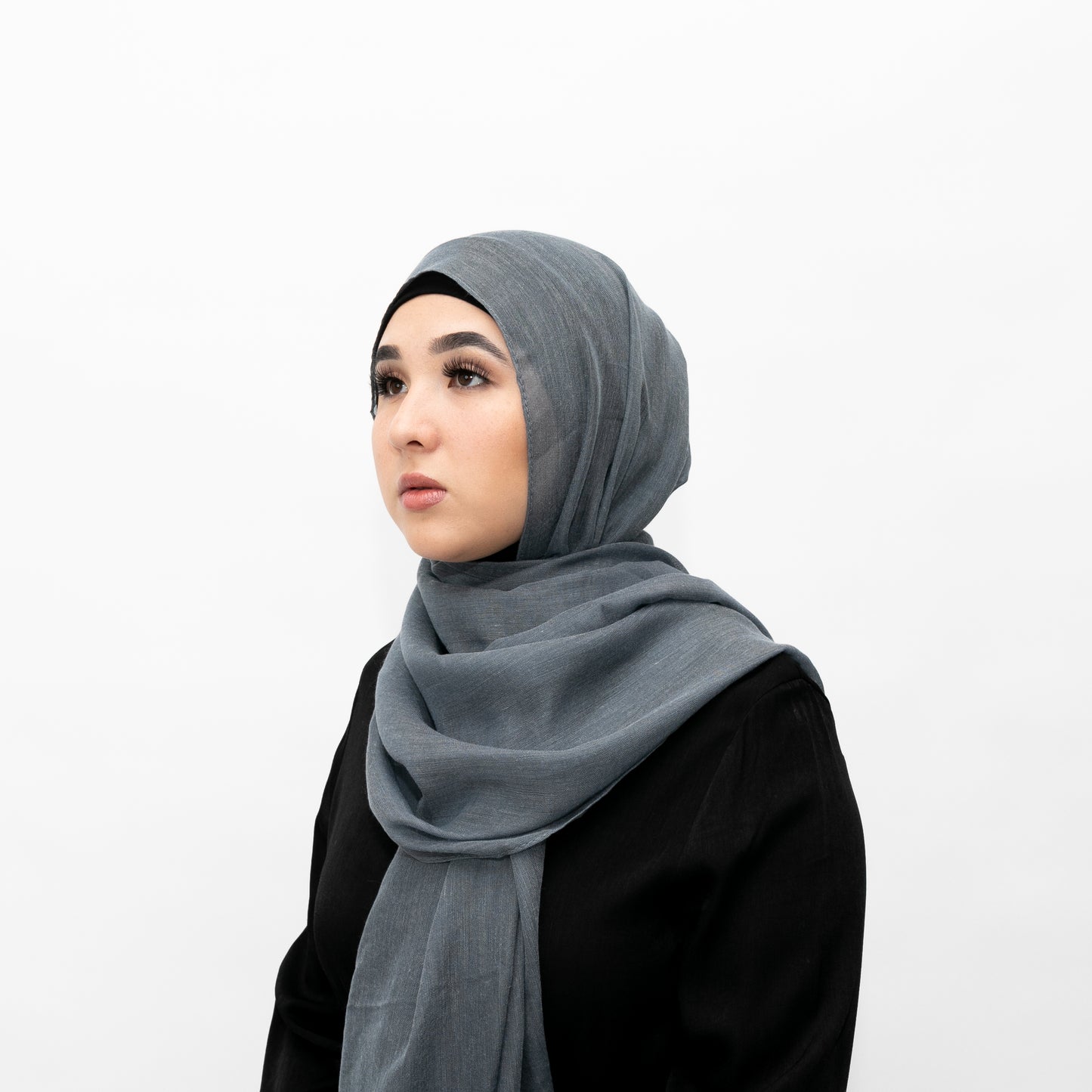 Dark Grey Cotton Hijab