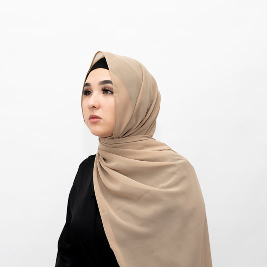 Light Beige Chiffon Hijab