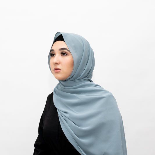 Dusty Blue Chiffon Hijab