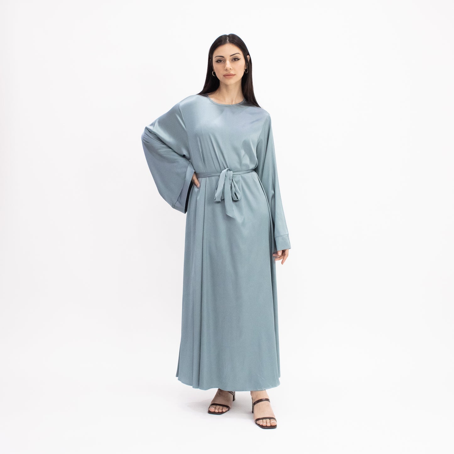 Hawa Abaya - Shimmer Dusty Blue