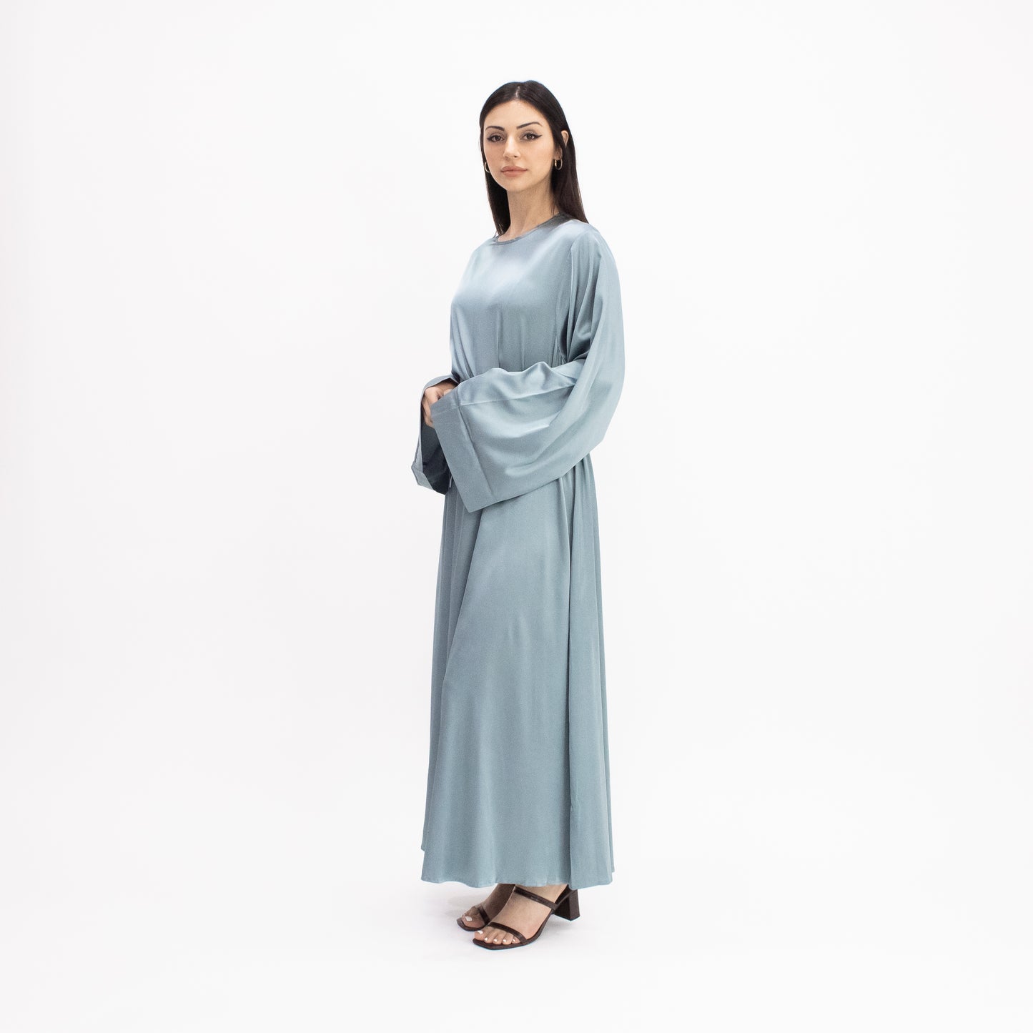 Hawa Abaya - Shimmer Dusty Blue