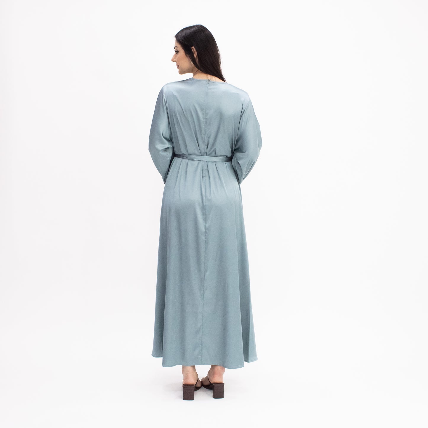 Hawa Abaya - Shimmer Dusty Blue