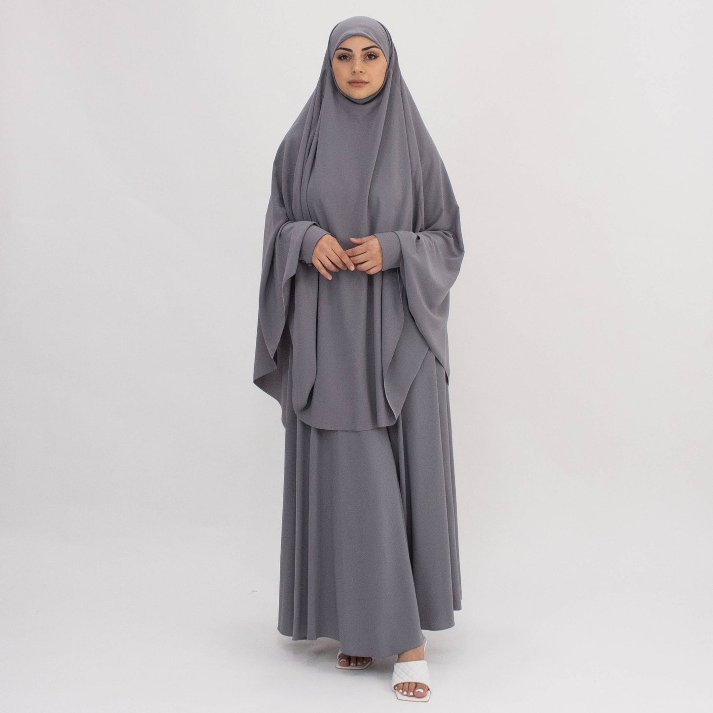 Two Piece Jilbab - Grey