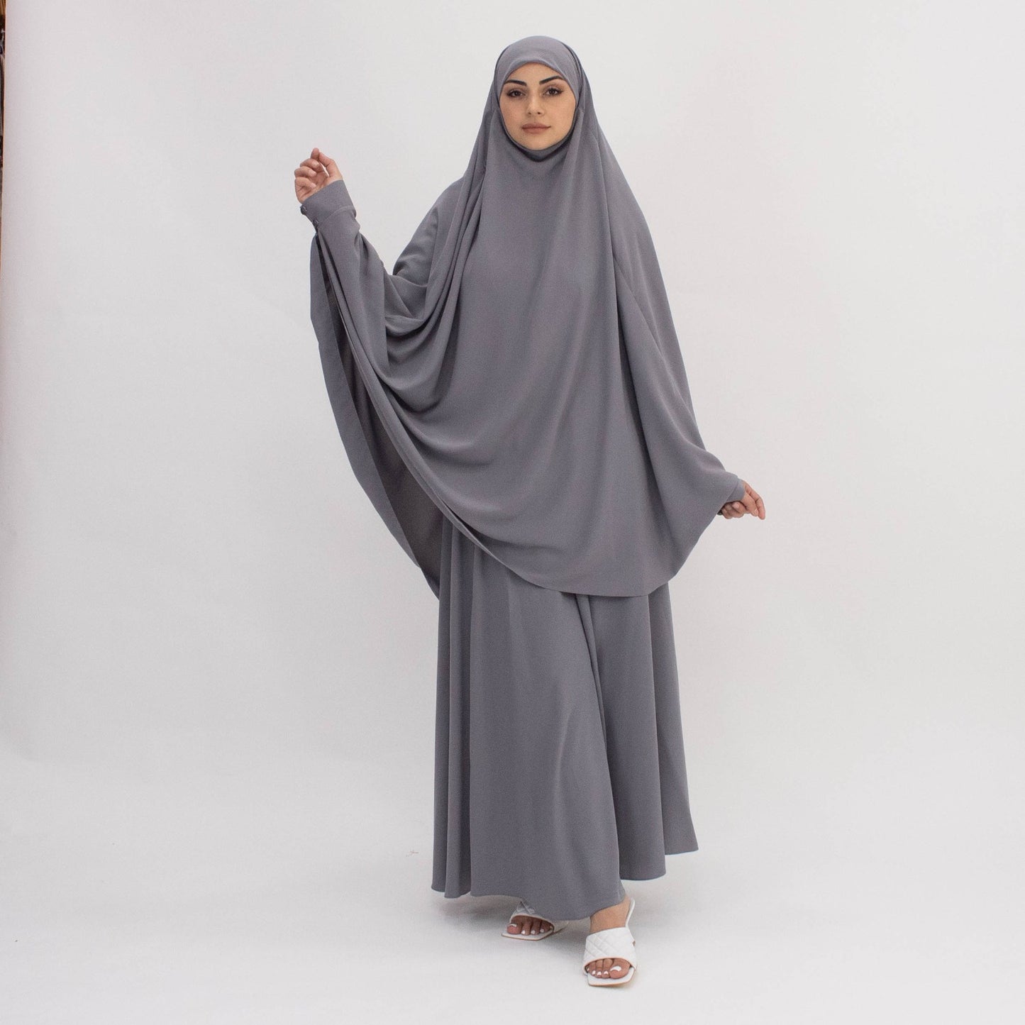 Two Piece Jilbab - Grey