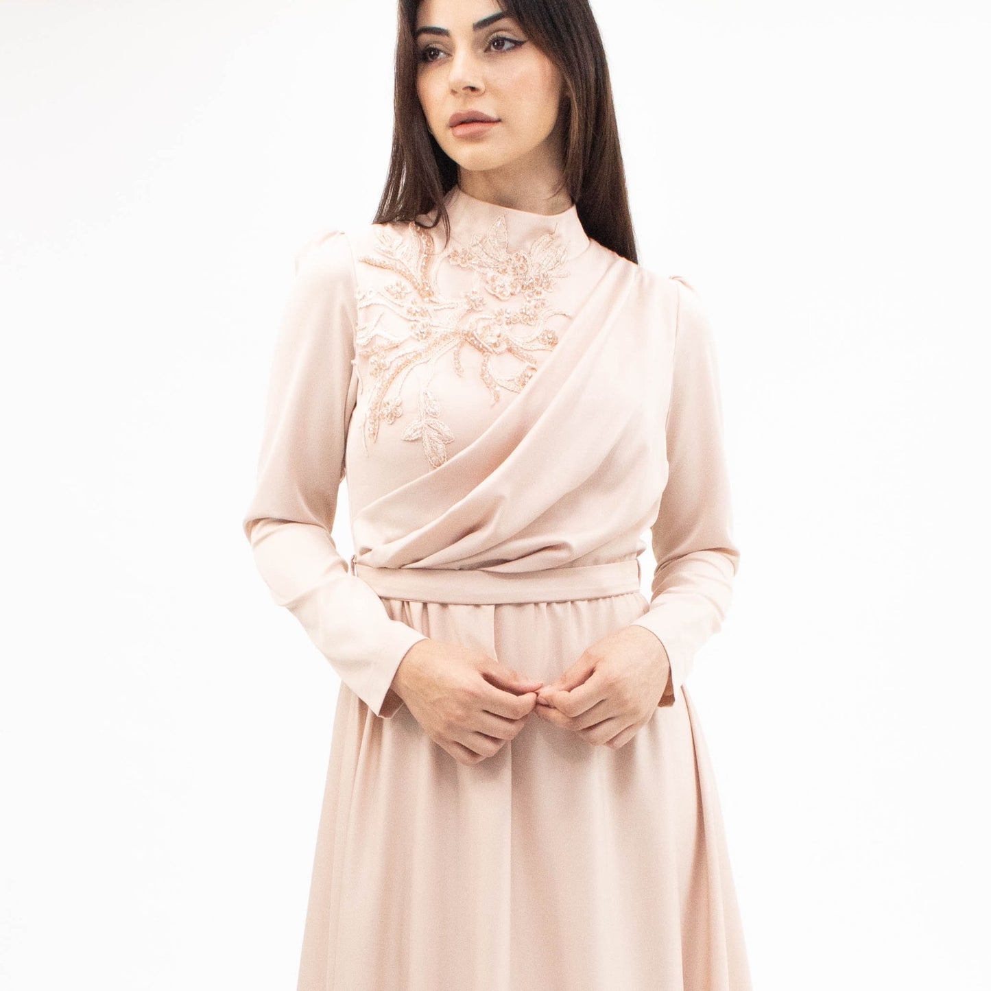 Hala Evening Gown - Beige