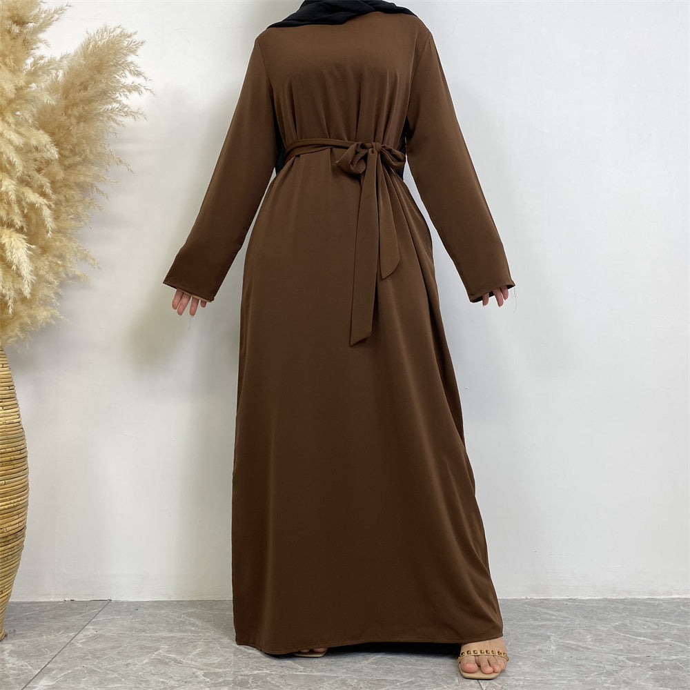 Saffa Abaya Open Sleeve - Chocolate Brown