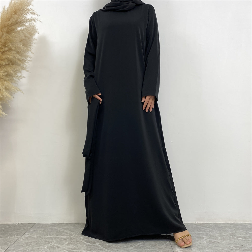 Saffa Abaya Open Sleeve - Black