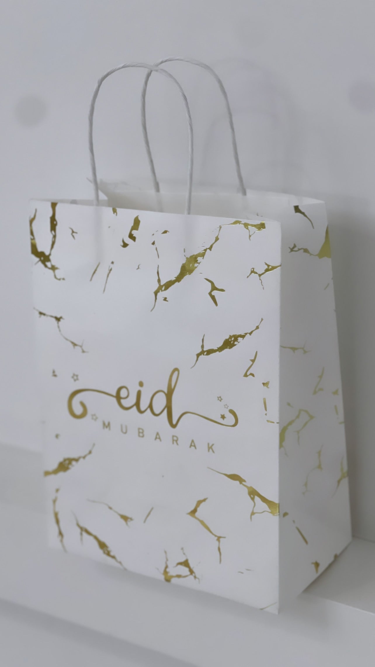 Eid Mubarak Gift Bag - Gold Marble
