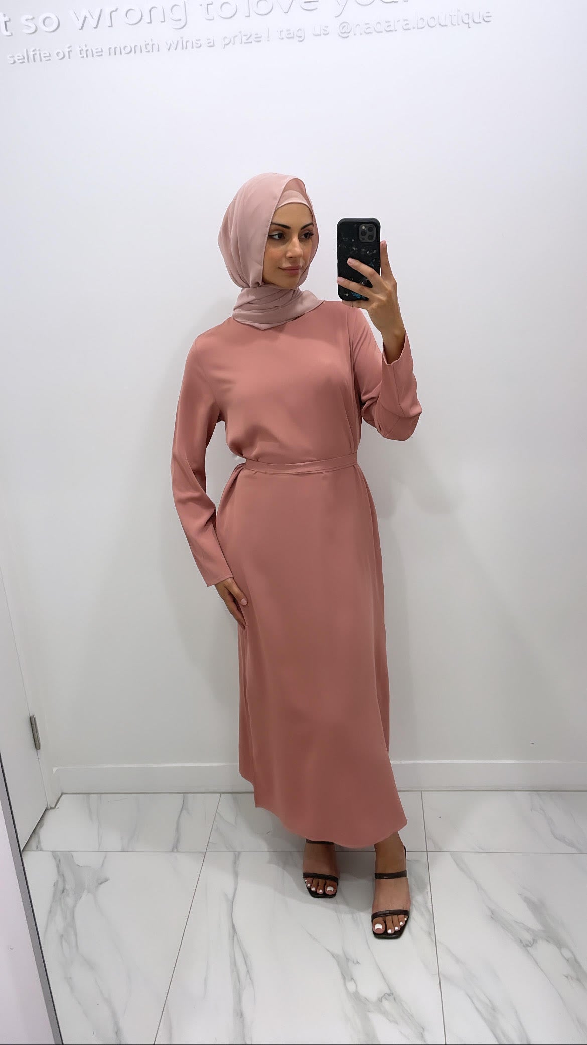 Saffa Abaya Open Sleeve - Blush